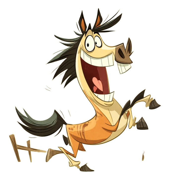 Groovy Cartoon Horse Vinyl Car Decal Sticker – Waterproof & UV-Resistant 8"