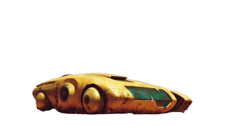 Retro-Futuristic Cave Car Vinyl Car Decal Sticker – Waterproof & UV-Resistant 8"