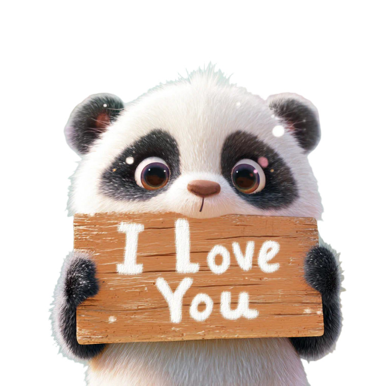 Cute Panda Love Vinyl Car Decal Sticker – Waterproof & UV-Resistant 8"