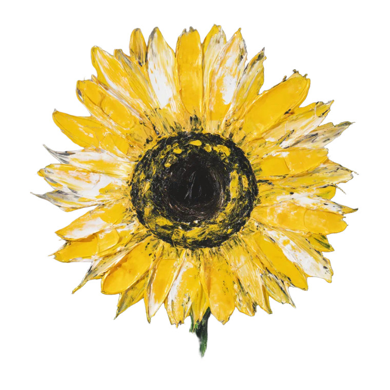 Sun Flower Painting Vinyl Car Decal Sticker – Waterproof & UV-Resistant 8"