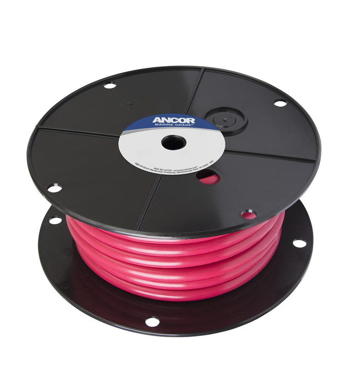 Marine Grade 1 Red Positive Battery Cable | Tinned Copper Conductor/PVC Insulation | Ultra Flexible | 600V | 300ft Spool