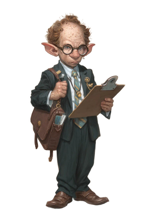 Snooty Halfling Clerk Vinyl Car Decal Sticker – Waterproof & UV-Resistant 8"