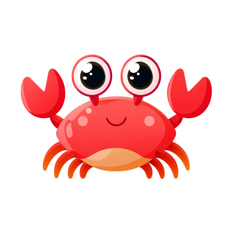 Cute Cartoon Crab Vinyl Car Decal Sticker – Waterproof & UV-Resistant 8"