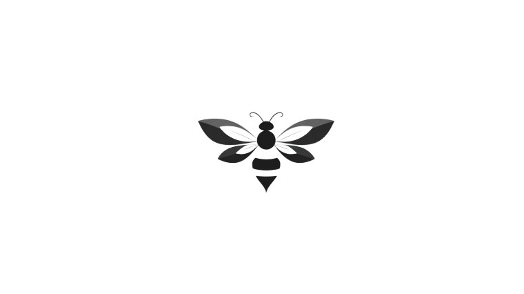 Minimalist Bee Logo Vinyl Car Decal Sticker – Waterproof & UV-Resistant 8"