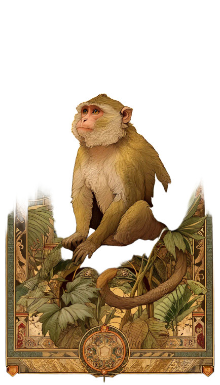 Illuminated Jungle Monkey Vinyl Car Decal Sticker – Waterproof & UV-Resistant 8"