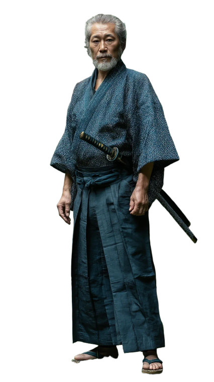 Wise Samurai Portrait Vinyl Car Decal Sticker – Waterproof & UV-Resistant 8"