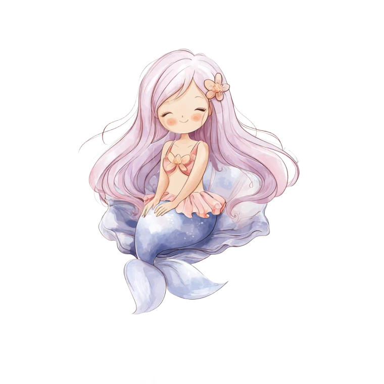 Delicate Mermaid Vinyl Car Decal Sticker – Waterproof & UV-Resistant 8"