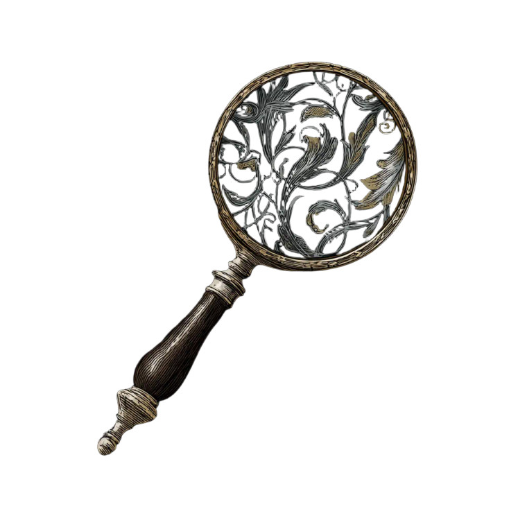Victorian Magnifying Glass Vinyl Car Decal Sticker – Waterproof & UV-Resistant 8"