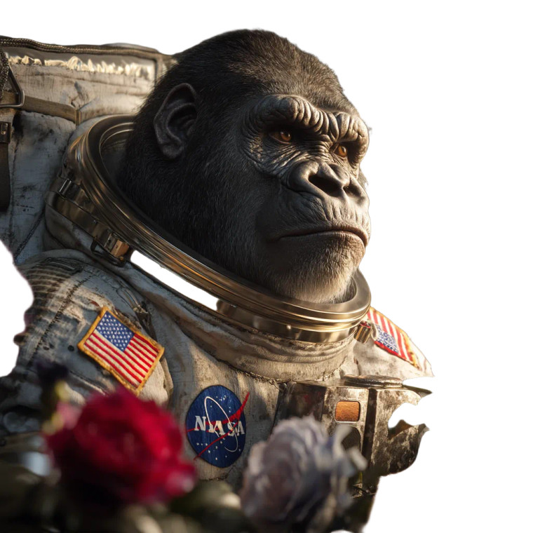 Astronaut Gorilla Vinyl Car Decal Sticker – Waterproof & UV-Resistant 8"