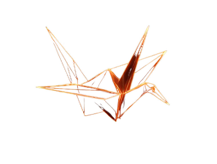 Glowing Origami Crane Vinyl Car Decal Sticker – Waterproof & UV-Resistant 8"