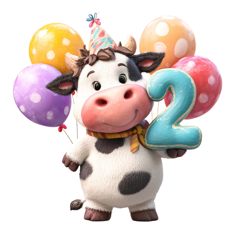 Birthday Cow Vinyl Car Decal Sticker – Waterproof & UV-Resistant 8"