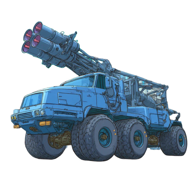 Futuristic Rocket Truck Vinyl Car Decal Sticker – Waterproof & UV-Resistant 8"