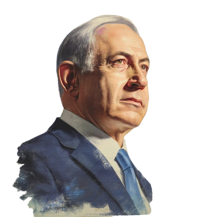 Hopeful Netanyahu Portrait Vinyl Car Decal Sticker – Waterproof & UV-Resistant 8"