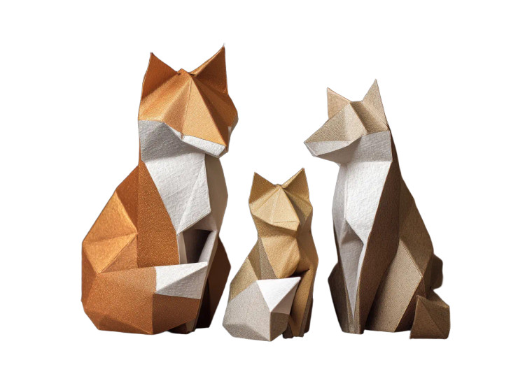 3D Origami Foxes Vinyl Car Decal Sticker – Waterproof & UV-Resistant 8"