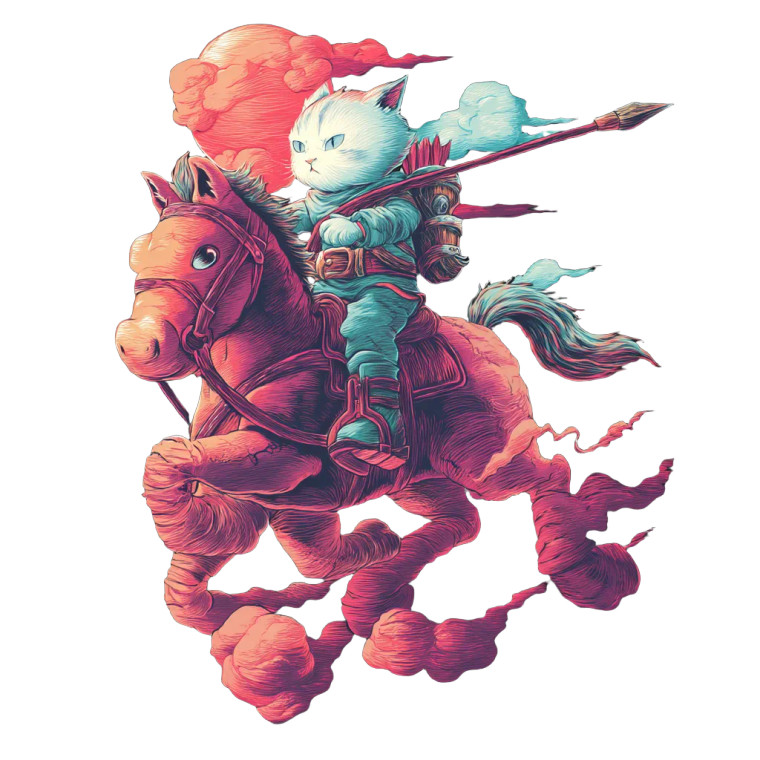 Apocalyptic Kitten Rider Vinyl Car Decal Sticker – Waterproof & UV-Resistant 8"