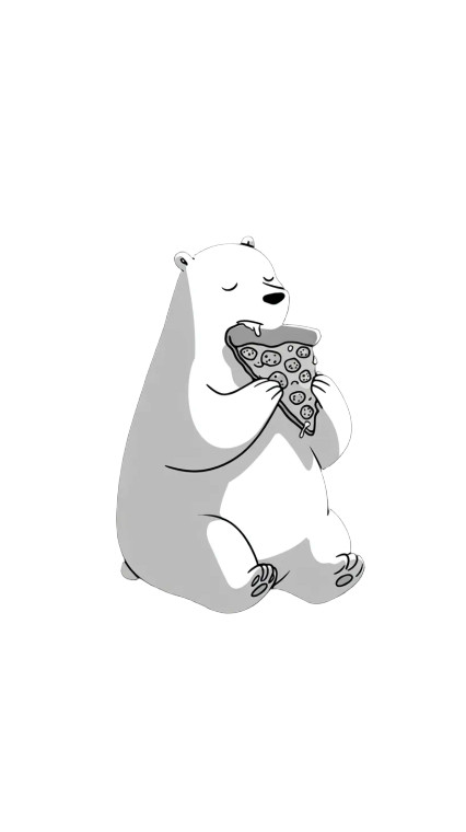 Bear Eating Pizza Vinyl Car Decal Sticker – Waterproof & UV-Resistant 8"