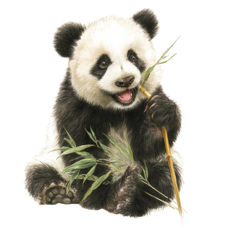 Giant Panda Cub Vinyl Car Decal Sticker – Waterproof & UV-Resistant 8"