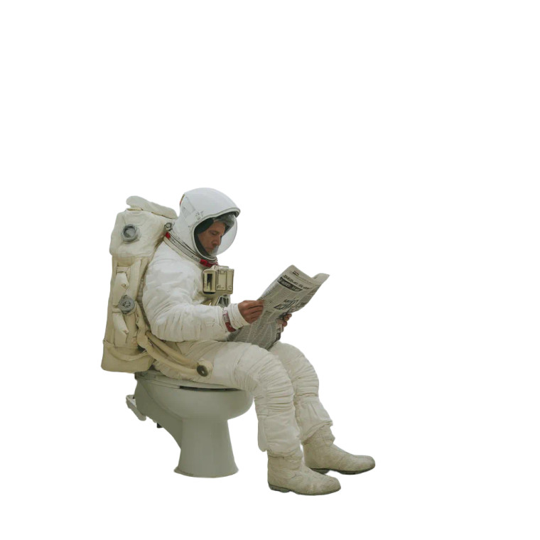 Astronaut On Toilet Vinyl Car Decal Sticker – Waterproof & UV-Resistant 8"