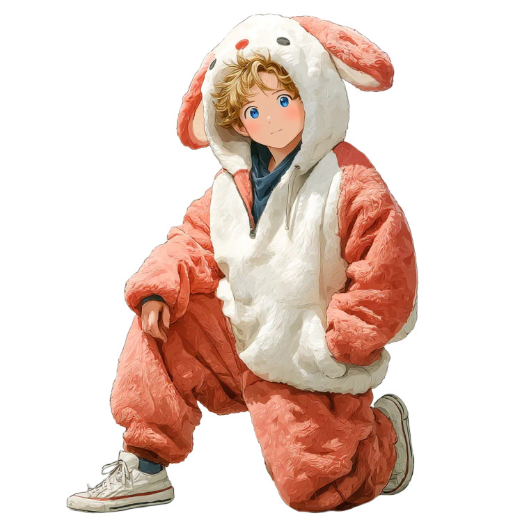 Fluffy Bunny Guy Vinyl Car Decal Sticker – Waterproof & UV-Resistant 8"