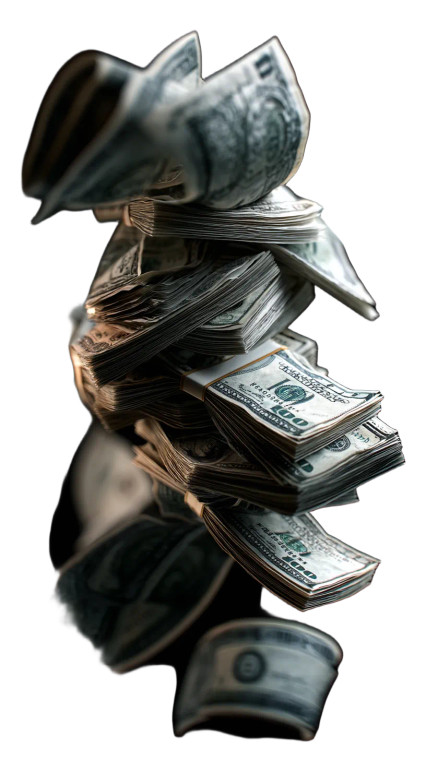 Floating Dollar Stack Vinyl Car Decal Sticker – Waterproof & UV-Resistant 8"