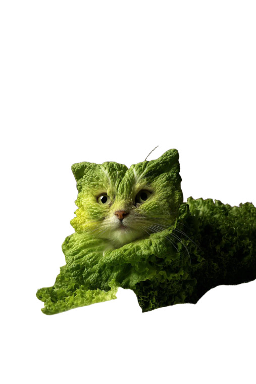 Lettuce Cat Vinyl Car Decal Sticker – Waterproof & UV-Resistant 8"