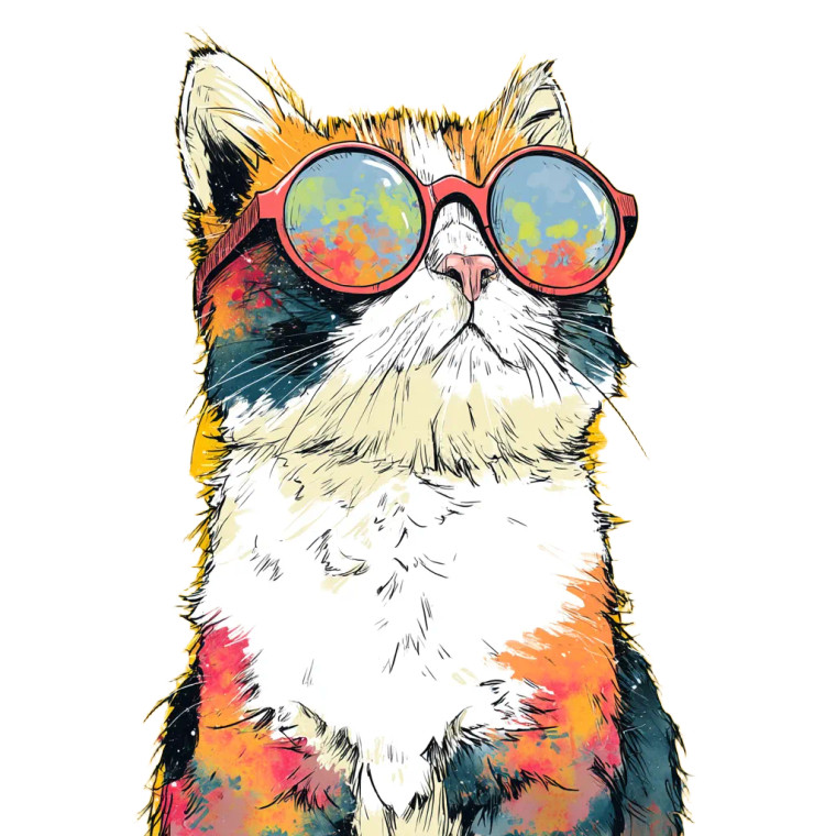 Cute Sunglasses Cat Vinyl Car Decal Sticker – Waterproof & UV-Resistant 8"