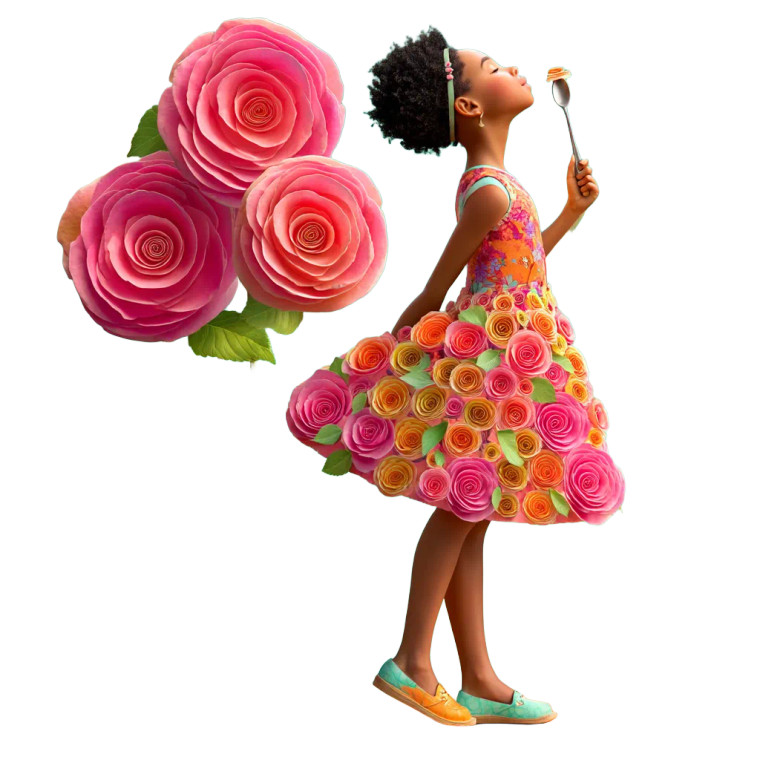 Dreamy Rose Girl Vinyl Car Decal Sticker – Waterproof & UV-Resistant 8"