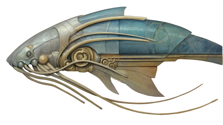 Cybernetic Aquatic Alien Vinyl Car Decal Sticker – Waterproof & UV-Resistant 8"