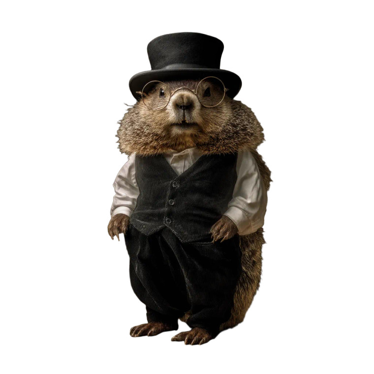 Dandy Brewing Groundhog Vinyl Car Decal Sticker – Waterproof & UV-Resistant 8"