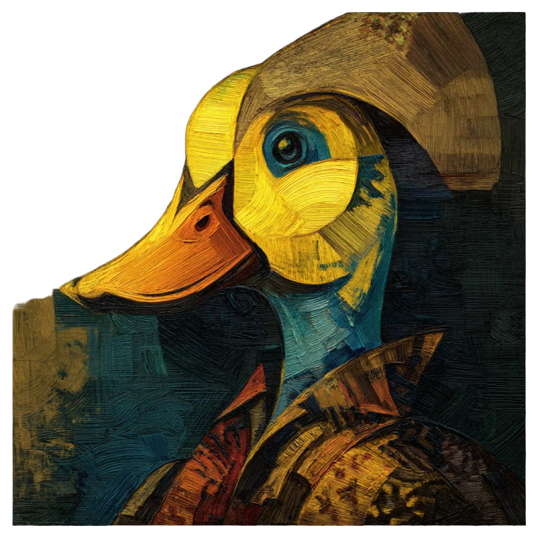 Picasso Duck Portrait Vinyl Car Decal Sticker – Waterproof & UV-Resistant 8"