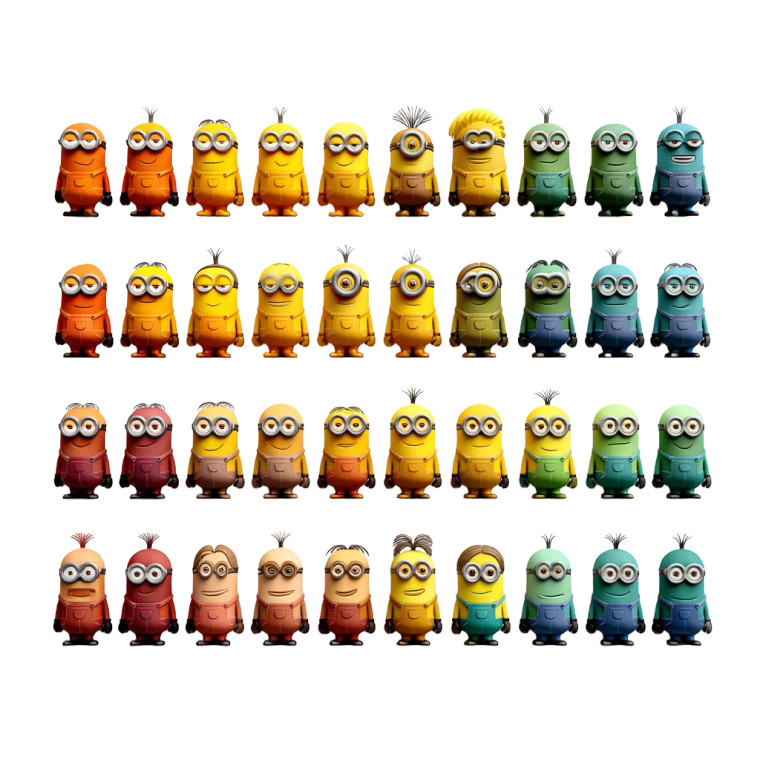 Rainbow Minions Vinyl Car Decal Sticker – Waterproof & UV-Resistant 8"