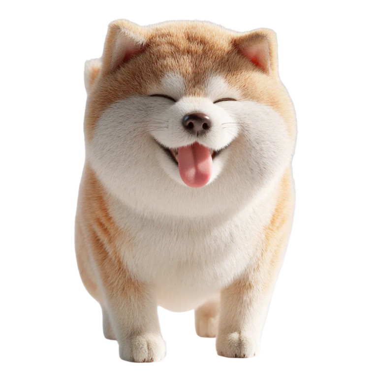 Smiling Shiba Vinyl Car Decal Sticker – Waterproof & UV-Resistant 8"