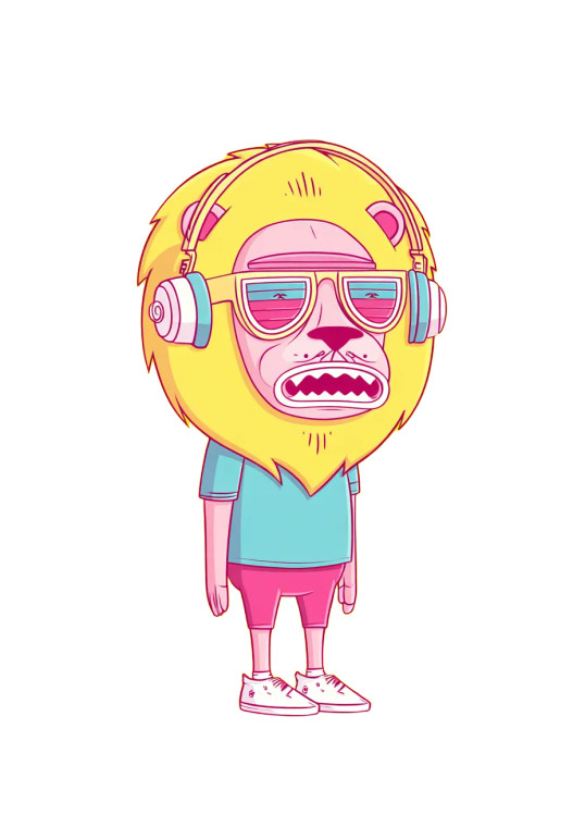 Cartoon Lion Character Vinyl Car Decal Sticker – Waterproof & UV-Resistant 8"