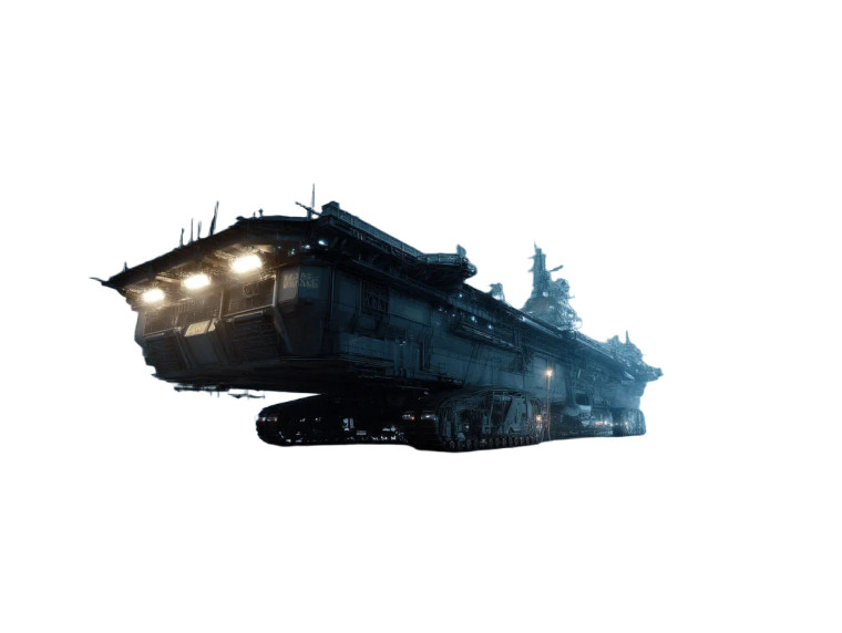 Futuristic Carrier-Ship Vinyl Car Decal Sticker – Waterproof & UV-Resistant 8"