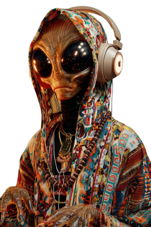 Alien Dj Vinyl Car Decal Sticker – Waterproof & UV-Resistant 8"