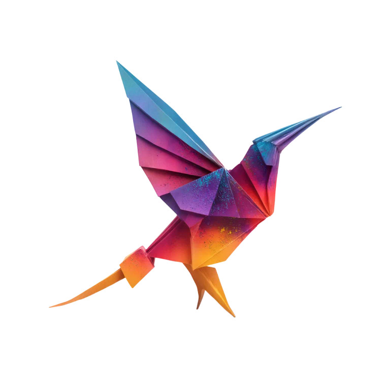 Colorful Origami Bird Vinyl Car Decal Sticker – Waterproof & UV-Resistant 8"