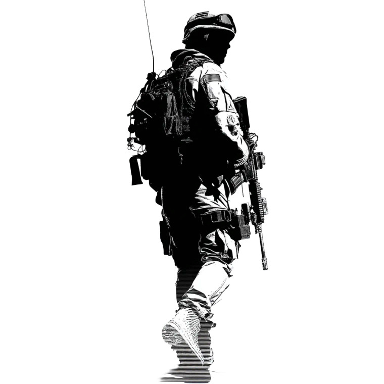 Modern Soldier Silhouette Vinyl Car Decal Sticker – Waterproof & UV-Resistant 8"