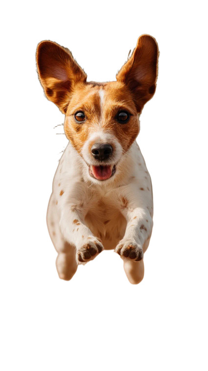 Energetic Jumping Dog Vinyl Car Decal Sticker – Waterproof & UV-Resistant 8"