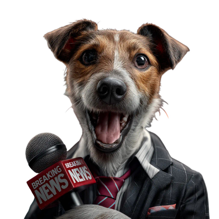Dog News Anchor Vinyl Car Decal Sticker – Waterproof & UV-Resistant 8"