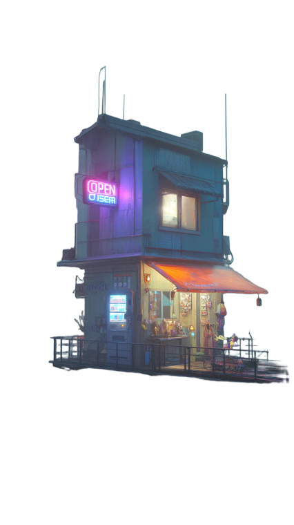 Floating Market Stall Vinyl Car Decal Sticker – Waterproof & UV-Resistant 8"