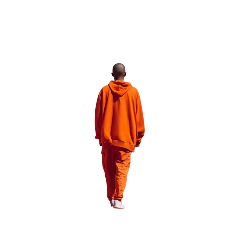 Orange Clad Man Vinyl Car Decal Sticker – Waterproof & UV-Resistant 8"