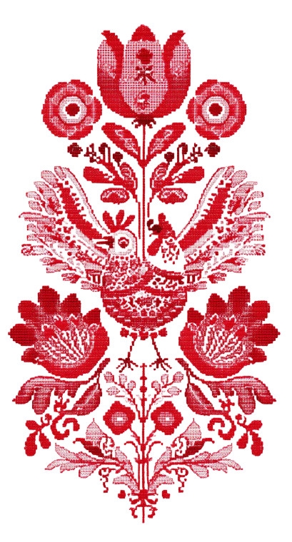 Folk Art Embroidery Vinyl Car Decal Sticker – Waterproof & UV-Resistant 8"