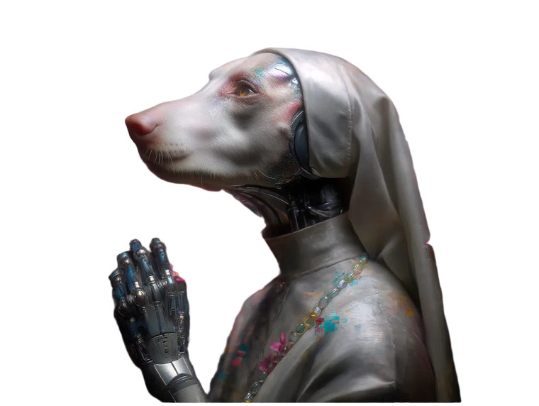 Robotic Nun Horse Vinyl Car Decal Sticker – Waterproof & UV-Resistant 8"