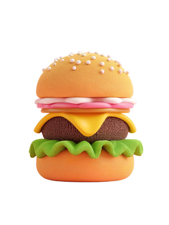 Cubed Burger Vinyl Car Decal Sticker – Waterproof & UV-Resistant 8"