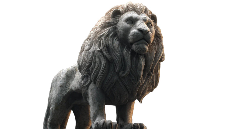 Majestic Lion Statue Vinyl Car Decal Sticker – Waterproof & UV-Resistant 8"