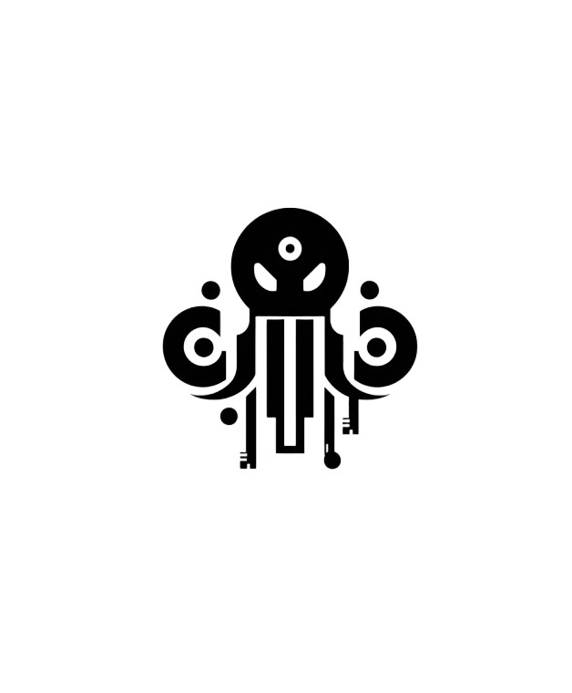 Digital Octopus Logo Vinyl Car Decal Sticker – Waterproof & UV-Resistant 8"