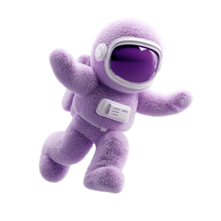 Fuzzy Lavender Astronaut Vinyl Car Decal Sticker – Waterproof & UV-Resistant 8"
