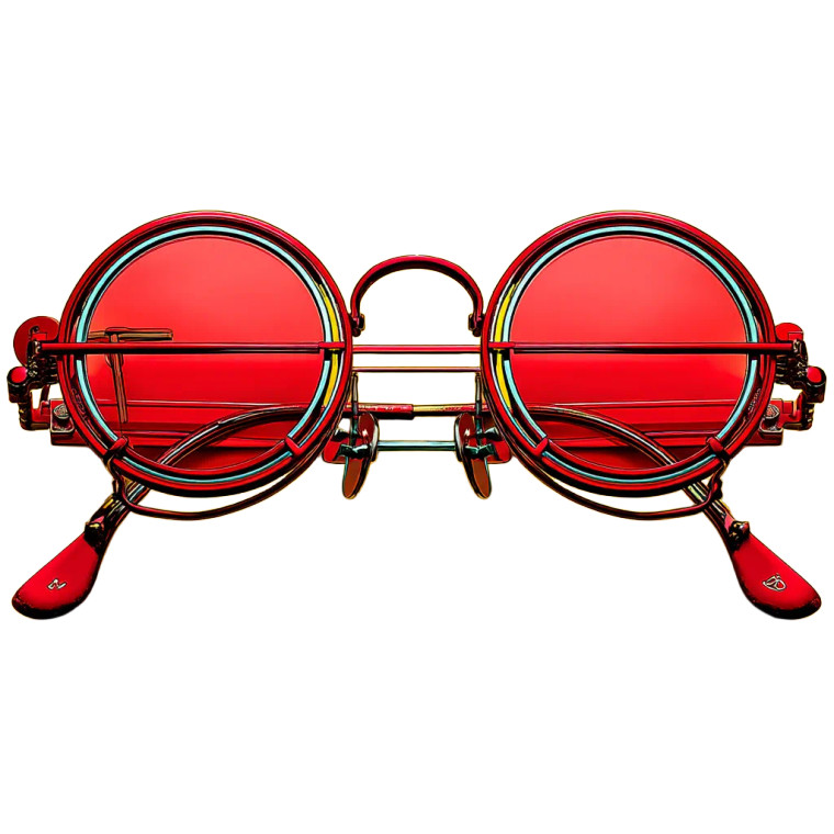 Red Spectacles Vinyl Car Decal Sticker – Waterproof & UV-Resistant 8"