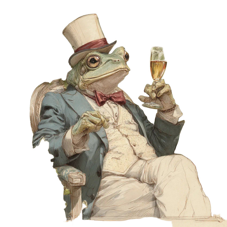 Gentleman Frog Wednesday Vinyl Car Decal Sticker – Waterproof & UV-Resistant 8"