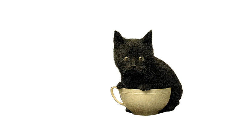 Demon Kitten Teacup V2 Vinyl Car Decal Sticker – Waterproof & UV-Resistant 8"